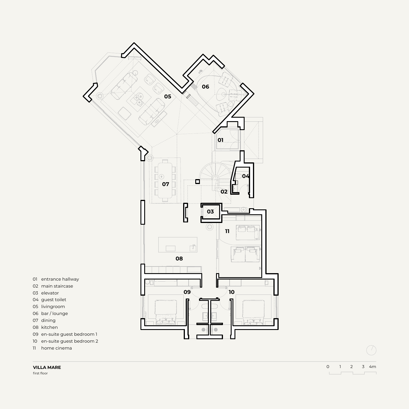 La Colline First floor floorplan