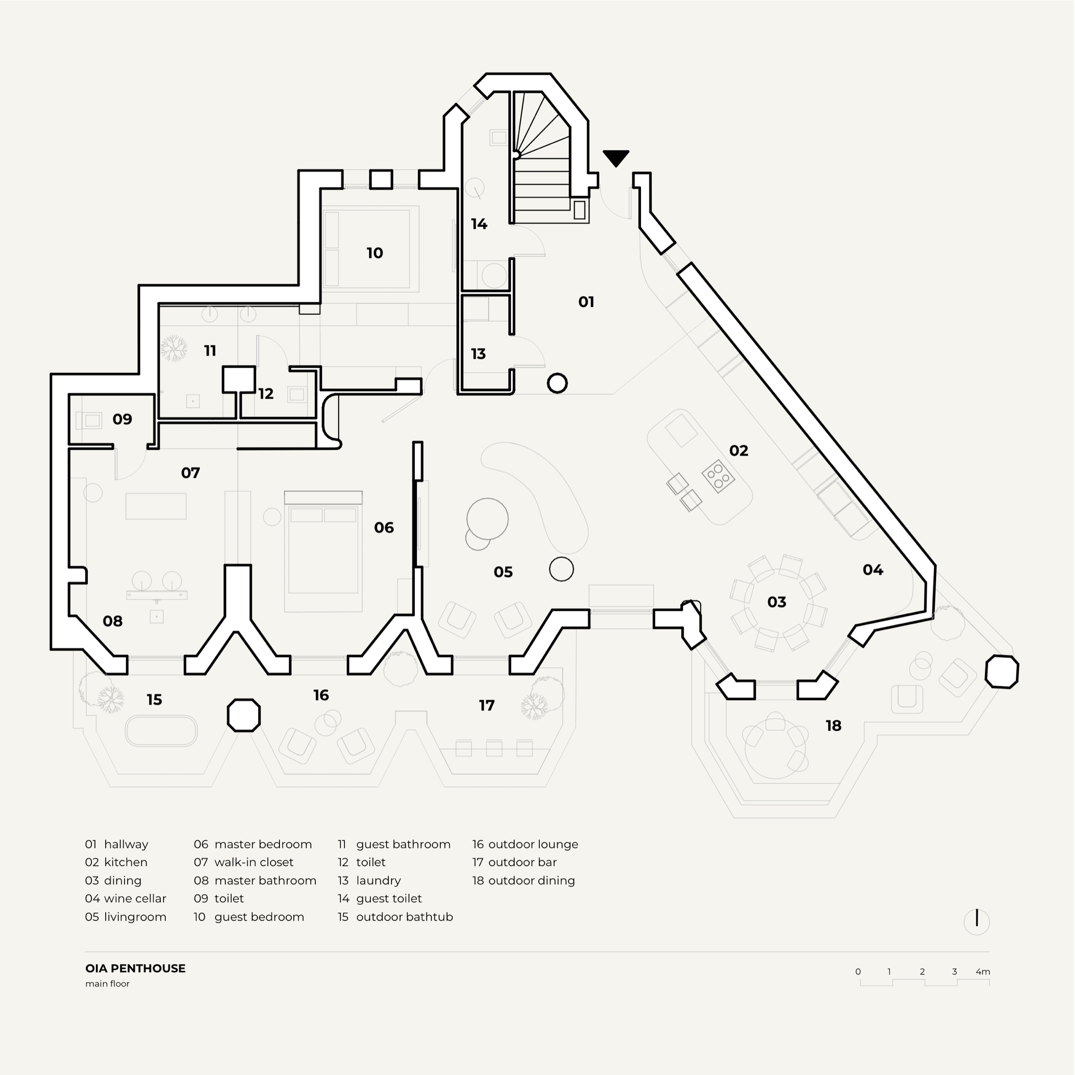Oía Penthouse Ground floor floorplan