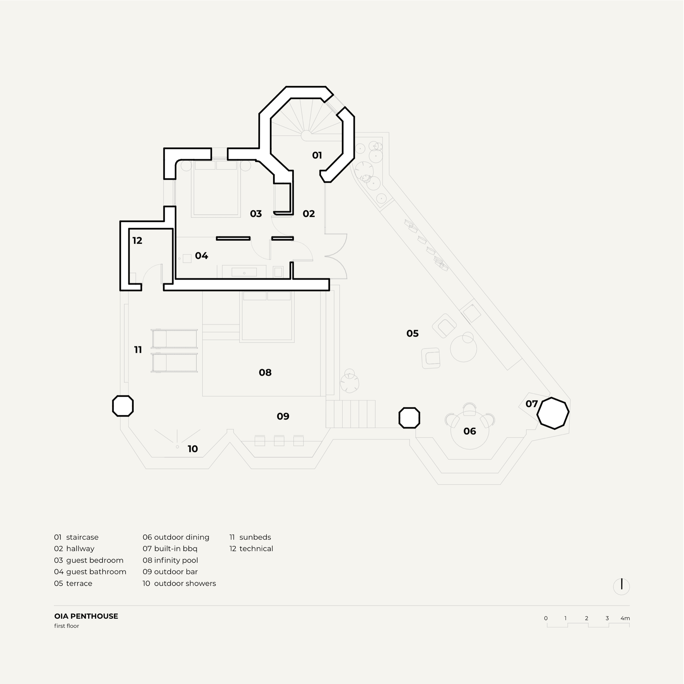 Oía Penthouse Rooftop floorplan