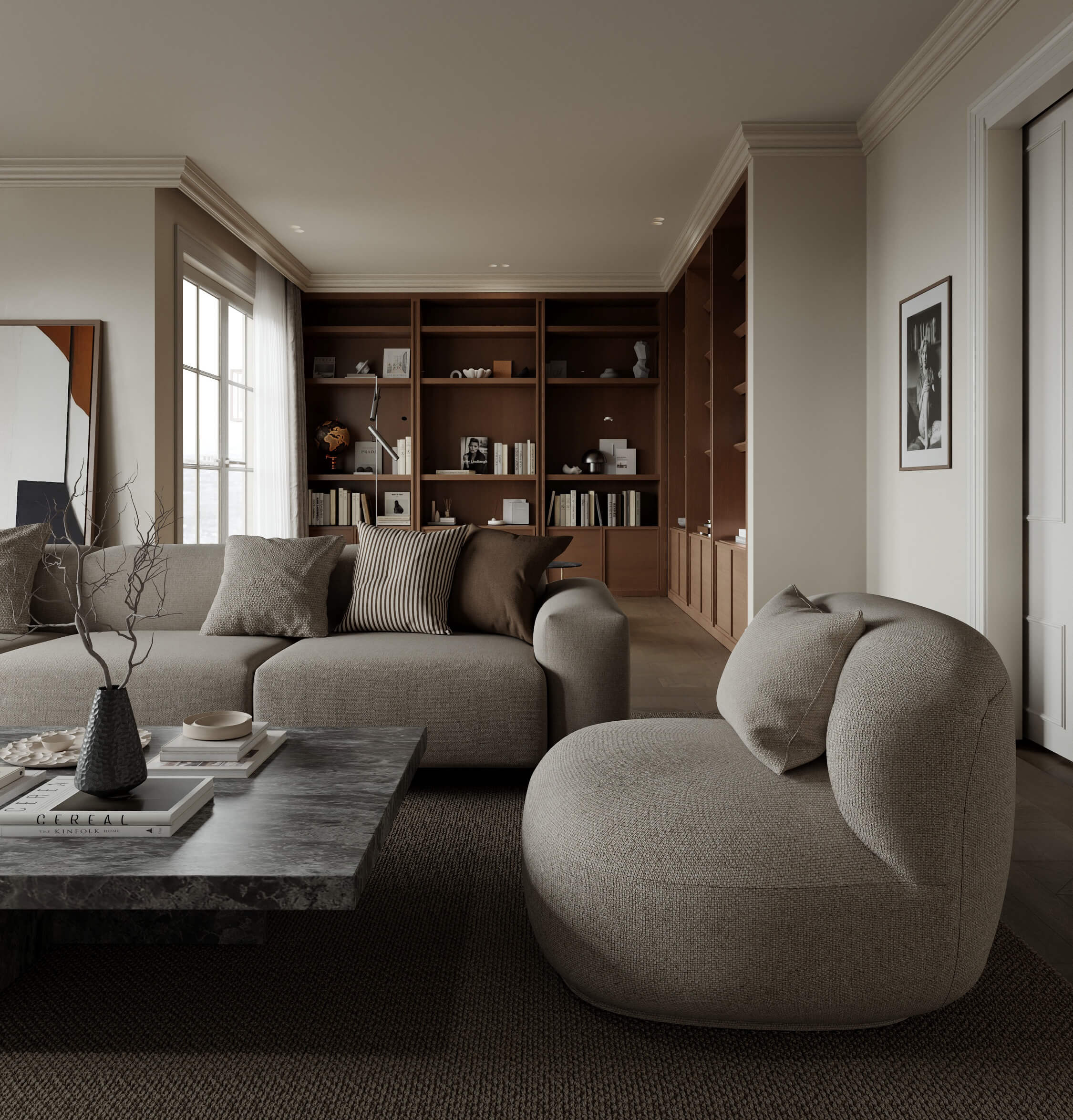 Cascada de Camoján living room with panoramic sea views